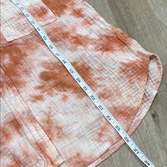 ROAN + RYAN SIZE XS White and Orange Long Sleeve Relaxed Button Down Shirt - Picture 9 of 10